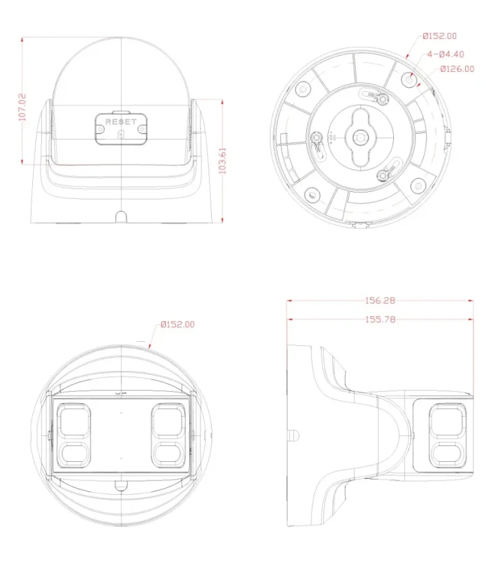 200° IP bezpečnostná kamera 16,0 Mpx PATRONUM PRP516IP Gen2