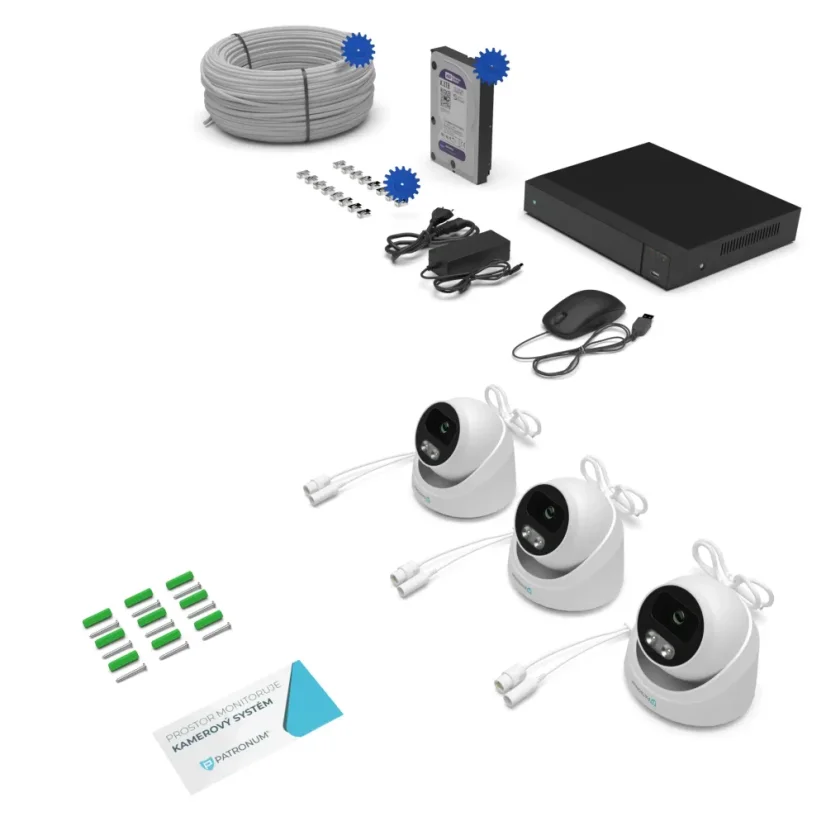 5.0Mpx IP kamerový systém PROFI 3xDOME PRD35
