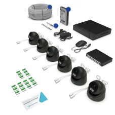 8.0Mpx IP kamerový systém PROFI 6xDOME PRD38 Switch PLUS ANTRACIT